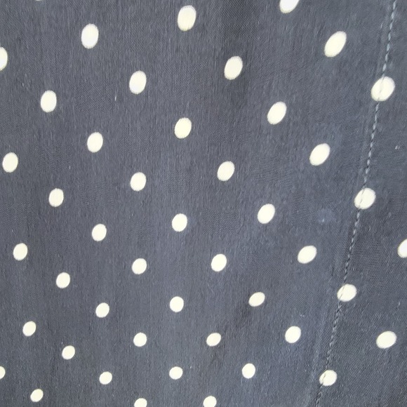 Everlane women's button front navy Polka Dot Shirtdress sz 4 long sleeve Cupro - Picture 6 of 8